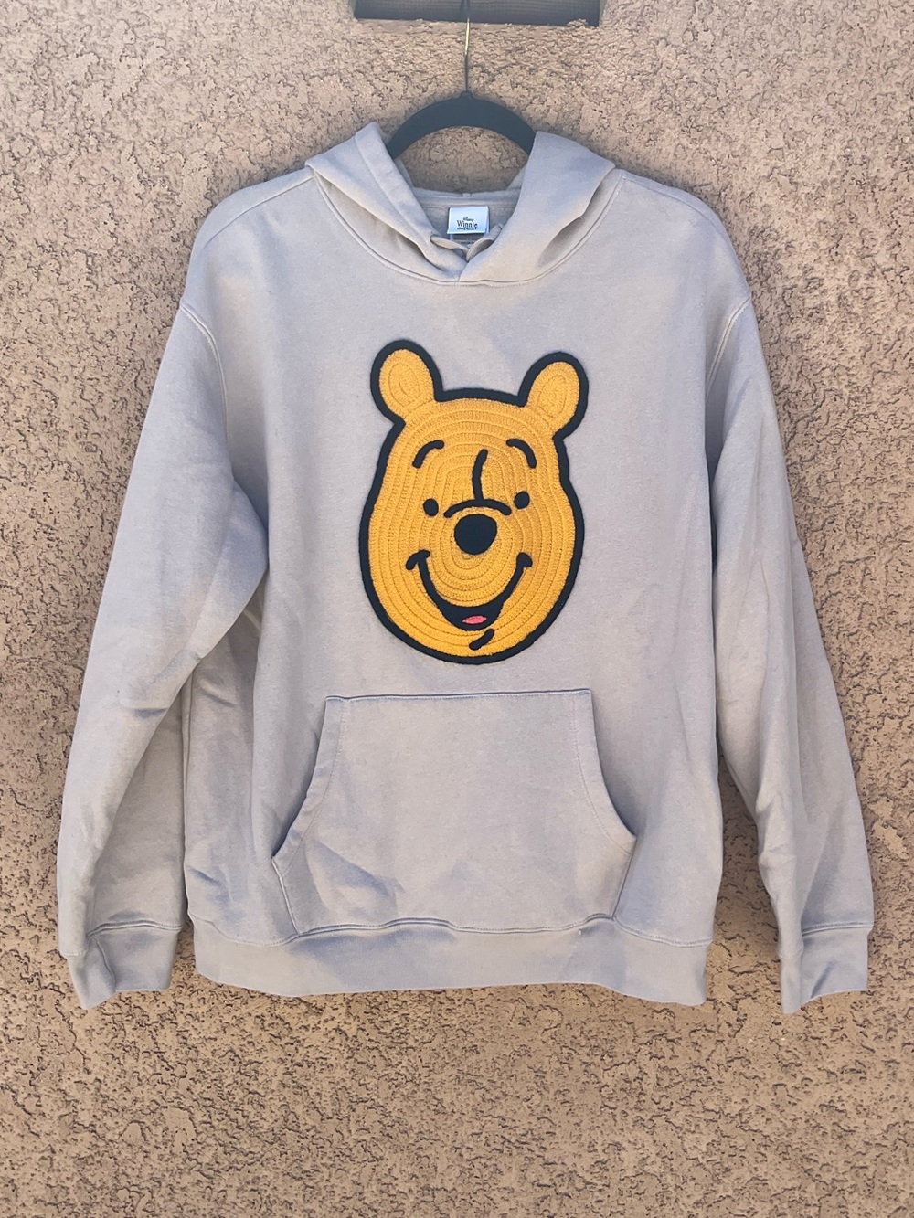 Disney Winnie the Pooh Bear Pullover Sweatshirt Hoodie XL Knitted Face Cozy